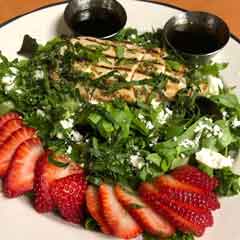 Chicken, feta, strawberry, mint salad